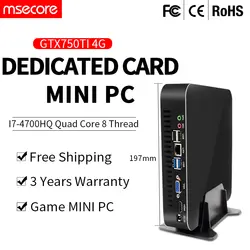 MSECORE игры Quad-Core i7 4700HQ GTX750TI DDR5 4G Видео Оперативная память мини-ПК рабочего стола Windows 10 компьютерный неттоп barebone системы HTPC WiFi