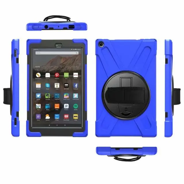 С ремешком на руку/Aiguillette ударопрочный чехол для Amazon Fire HD 10 HD10 чехлы силиконовый PC Стенд детский чехол планшет funda