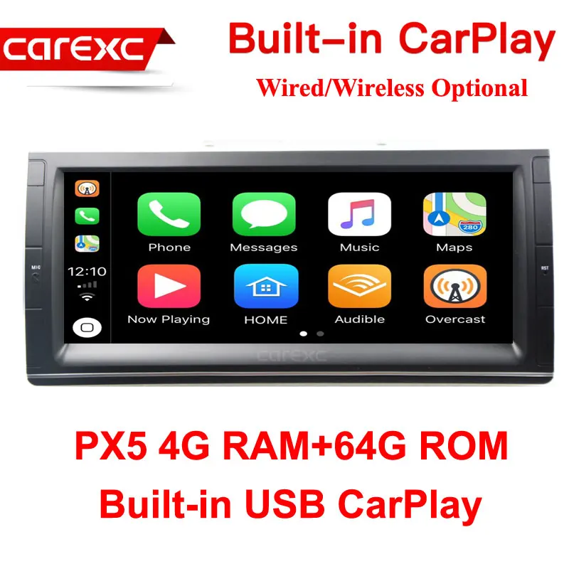 CarExc 10,2" Android 9,0 CarPlay автомобильный Радио плеер gps навигация для BMW E53 X5 E39 1995-2003 M5 1999-2003 7 серии E38 без DVD - Цвет: PX5 64G ROM
