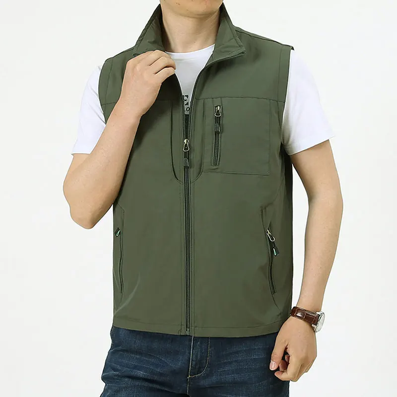 Hwalleum Chaleco Casual Para Hombre, De Verano, Ligero, Con Múltiples Bolsillos, Transpirable, De Secado Rápido, Multifuncional