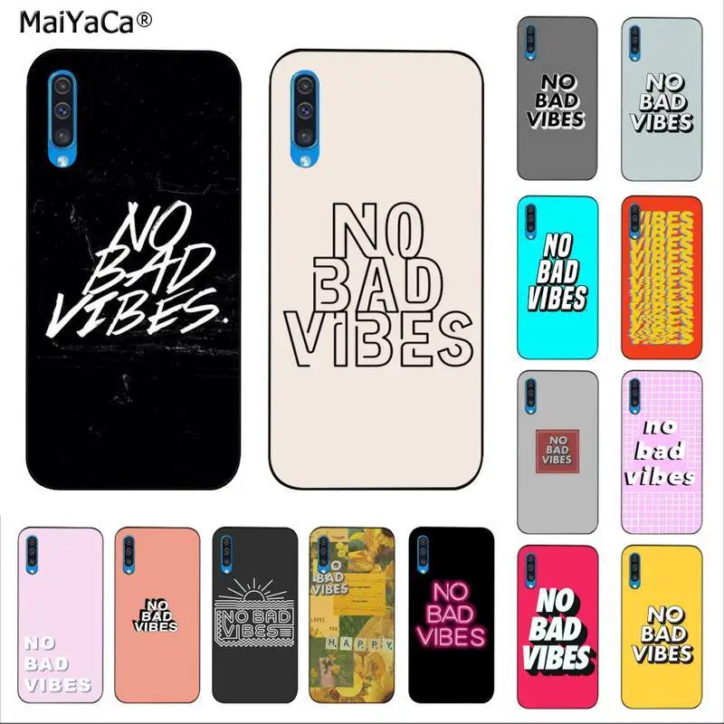 Чехол для телефона MaiYaCa Funny Letter No Bad Vibes чехол Samsung A10 20s 71 51 10 s 20 30 40 50 70 A30s | Мобильные