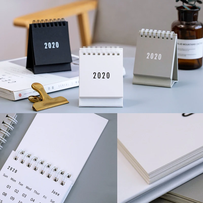  2020 Desk Calendar Foldable Flip Calendar Simple Style for Home Bedroom Office Decor ENA88 - 4000417654151