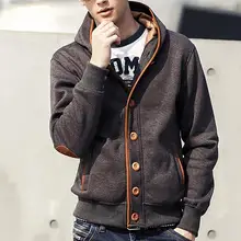 

Men Autumn Winter Buttons Long Sleeve Coat Casual Hooded Cardigan Outwear Jacket Men's clothing