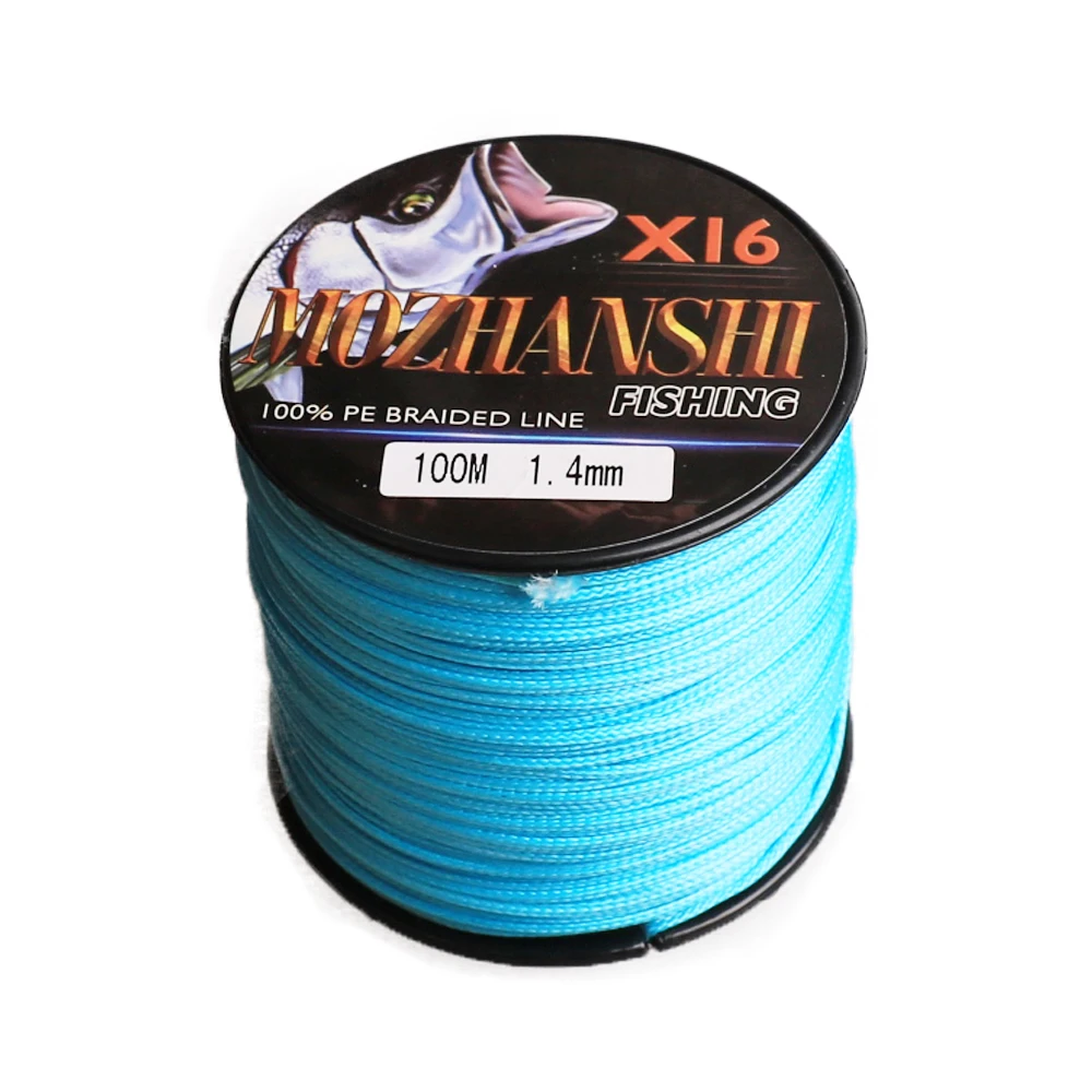 

MOZHANSHI 16 Strands 100M Super Strong 0.16MM-2.5MM 100% PE Braide Multifilament Fishing Line Material from Japan