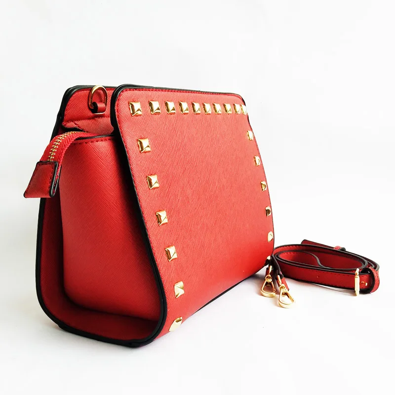 

Women New Fashion Designer Concise PU Candy Mini Handbag Shoulder Bag Crossbody Bag Rivet Hobos for Office Daily