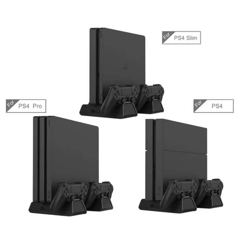 PS4/PS4 Slim/PS4 PRO вертикальная подставка с охлаждающим вентилятором кулер двойной контроллер зарядное устройство зарядная станция для SONY Playstation 4 Pro