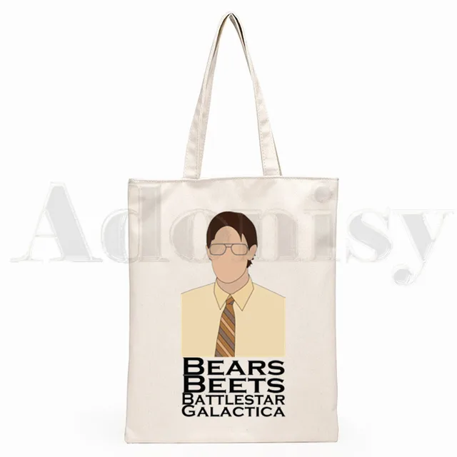 The Office TV Show Dunder Mifflin Paper Company Shoulder Canvas Bags Large Capacity College Harajuku Handbag Women Shopping Bag B