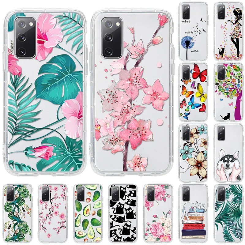 Leaf Flower Case For Samsung A52 A51 Case Funda Samsung A 51 A71 A70 A50 A12 A21S A32 A31 A40 A41 A82 5G Airbag Protective Cover
