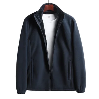 

Autumn Winter Mens Jackets Casual Male Outwear Fleece Thick Warm Windbreaker Jacket Mens Zipper Jogging Workout Coats Clothing