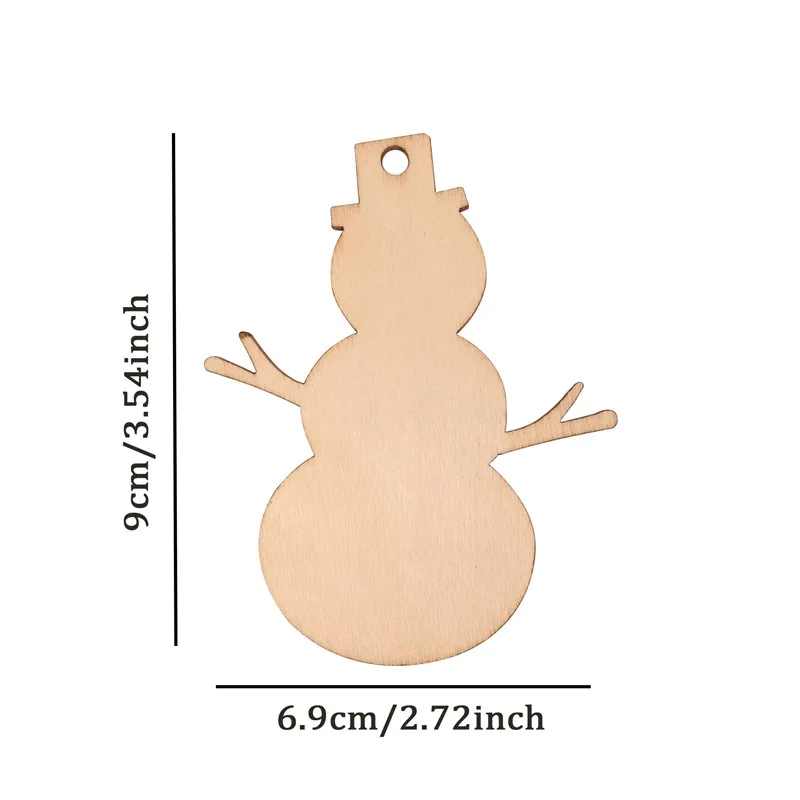 10Pcs Snowman Elk Angel Xmas Tree Wooden Hanging Ornament Pendant For Xmas Party 2024 New Year Eve Merry Christmas Home Supplies