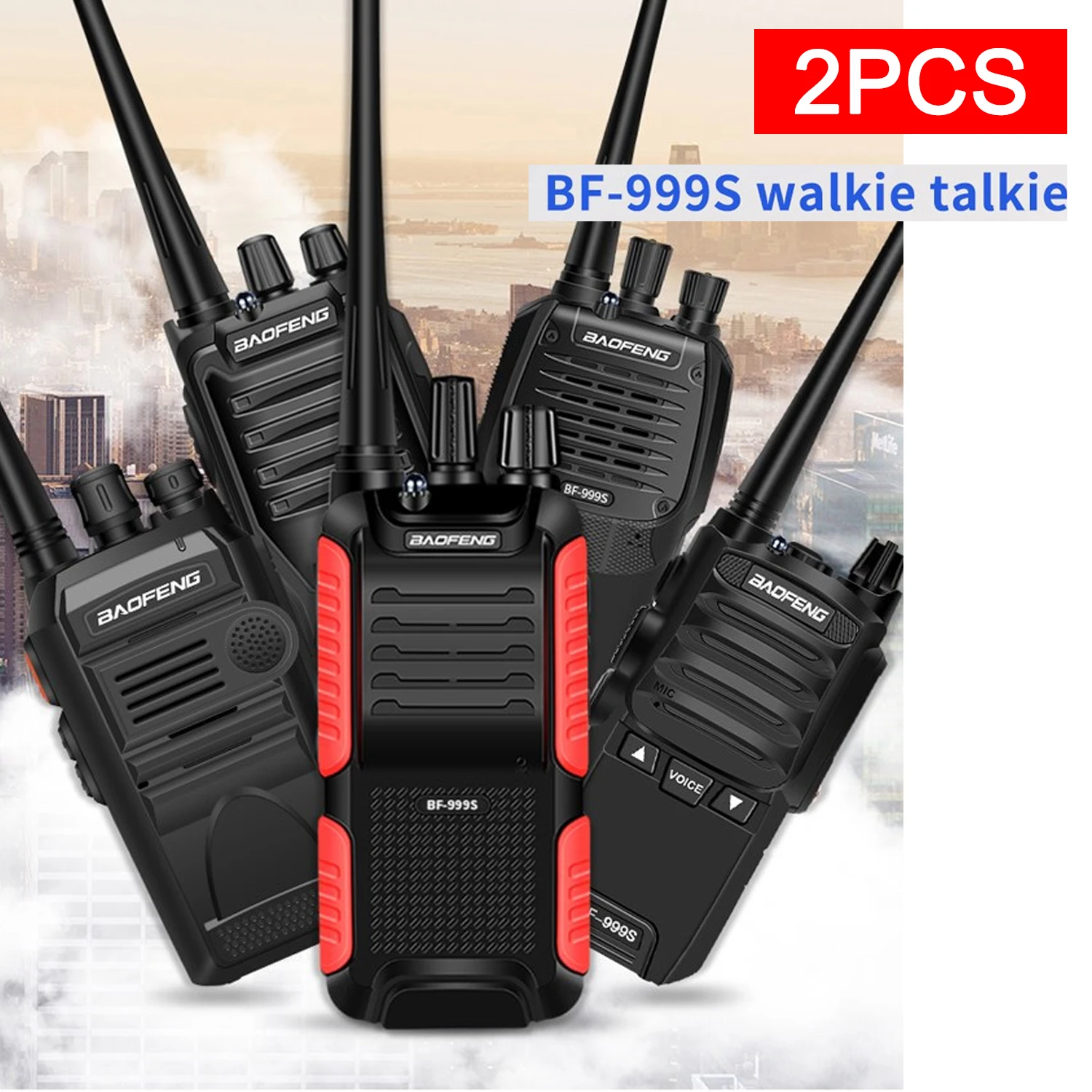 Walkie Talkie 2 шт./лот BF 999S Baofeng 8 Вт/5 Вт 4200 мАч приемопередатчик Портативное