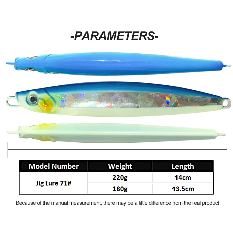 OBSESSION 180g 220g Slow Metal Jigging Lure Glow Fishing Lure Bait Lure Bait Slow Fall Jigs Fishing Jig Saltwater Lure Tackle