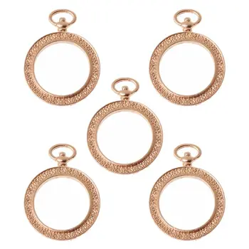 

5Pcs Round Pocket Watch Blank Frames Pendant Bezel Setting Resin Jewelry Making