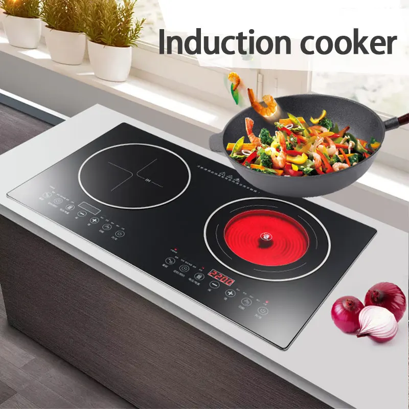 Built-in Panel Cooktop Double-burner Electric Cooktop Induction Cooker And Ceramic Cooker Double Stove Embedded Dual Use maquina electrodomestico eletrodomestico ev aletleri hurom appliance hogar macchina elettrodomestici bulit in induction cooker