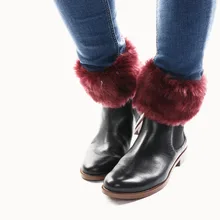 1 пара, Лидер продаж, модные женские зимние теплые вязаные гетры с меховой отделкой, носки для обуви, носки с манжетами и пуговицами, вязаные носки