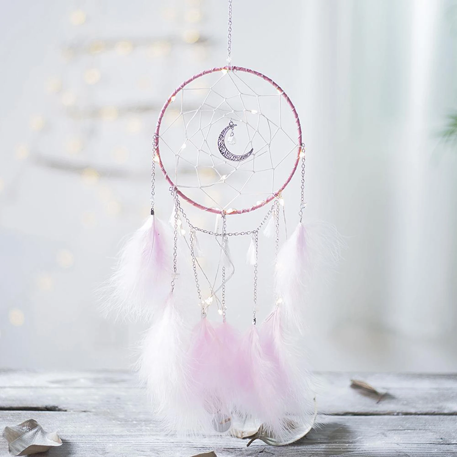 Wall Art Decor Wall Hanging Pendant Dream Catcher Wall Decoration Christmas Ornament 4Pcs Dream Catcher Metal Hoops Set 2/4/6/8 inch
