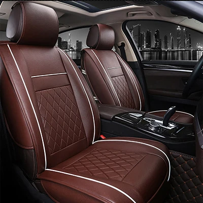 Кожаный чехол для сиденья Volkswagen polo 9n vw polo sedan 6r touareg passat b3 Golf 7 caddy Tiguan все модели автомобильные аксессуары - Название цвета: coffee no pillow