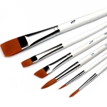 6 шт./компл. креативные нейлоновые кисти для рисования набор с белая деревянная ручка стержень рисунок «сделай сам» инструменты многофункциональные кисти