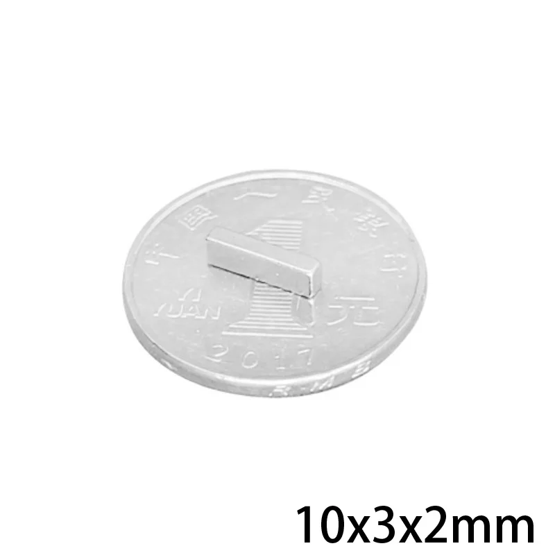 50~ 2000 шт 10x3x2 мм сильные неодимовые магниты толщина 2 мм постоянный магнитный блок 10x3x2 мм мощные магнитные магниты 10*3*2 мм