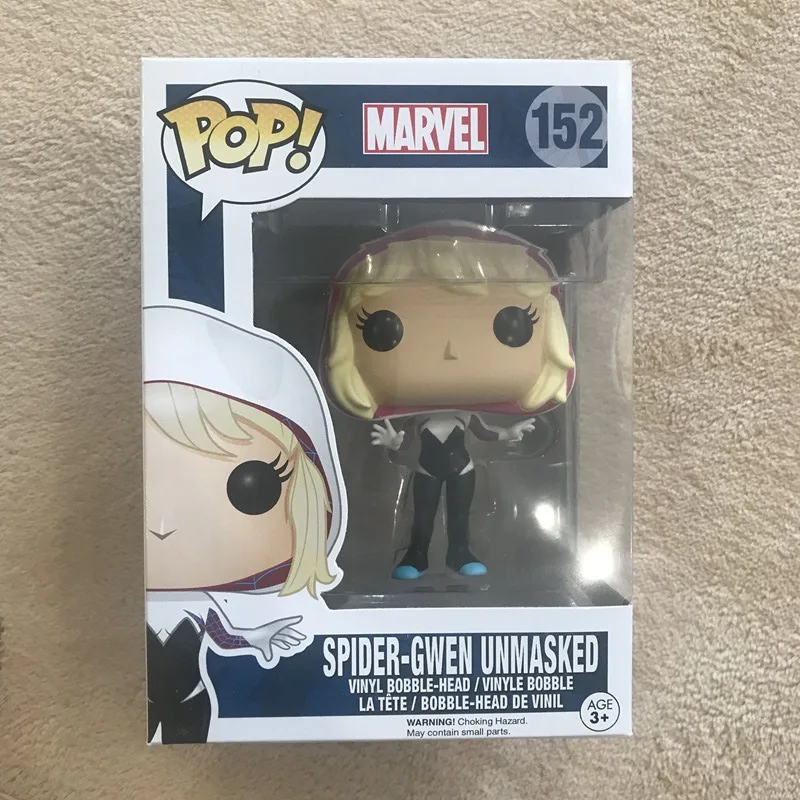 Эксклюзивный официальный Funko pop Spider-Man-Spider-Gwen Unmasked Виниловая фигурка Коллекционная модель игрушки с оригинальной коробкой
