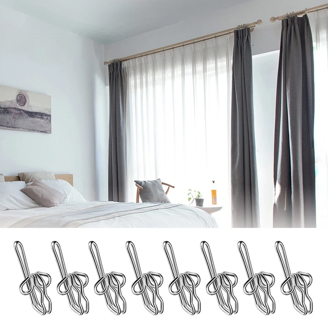100 Pcs Metal Curtain Hooks Drapery Hook Pins With Clear Box For Window  Curtain Door Curtain Accessories - AliExpress