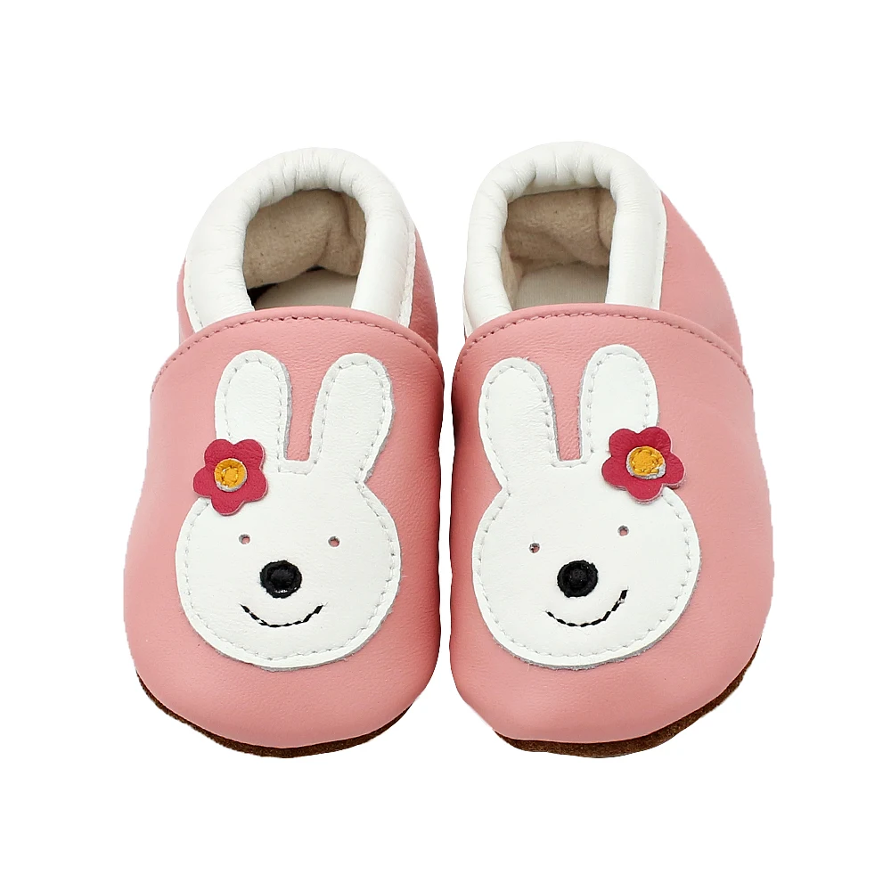 152 Rabbit sheepskin Детская обувь; мягкие мокасины из натуральной коровьей кожи для маленьких мальчиков и девочек; обувь для малышей; тапочки для первых шагов; нескользящая обувь с мышкой; 104 - Цвет: 152 Rabbit sheepskin