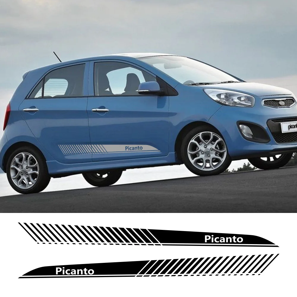 Præfiks lette tragedie 2PCS Car Side Stripe Stickers For KIA Picanto 2 3 gt DIY Racing Sports  Decoration Tuning Auto Accessories Vinyl Film Decals - AliExpress