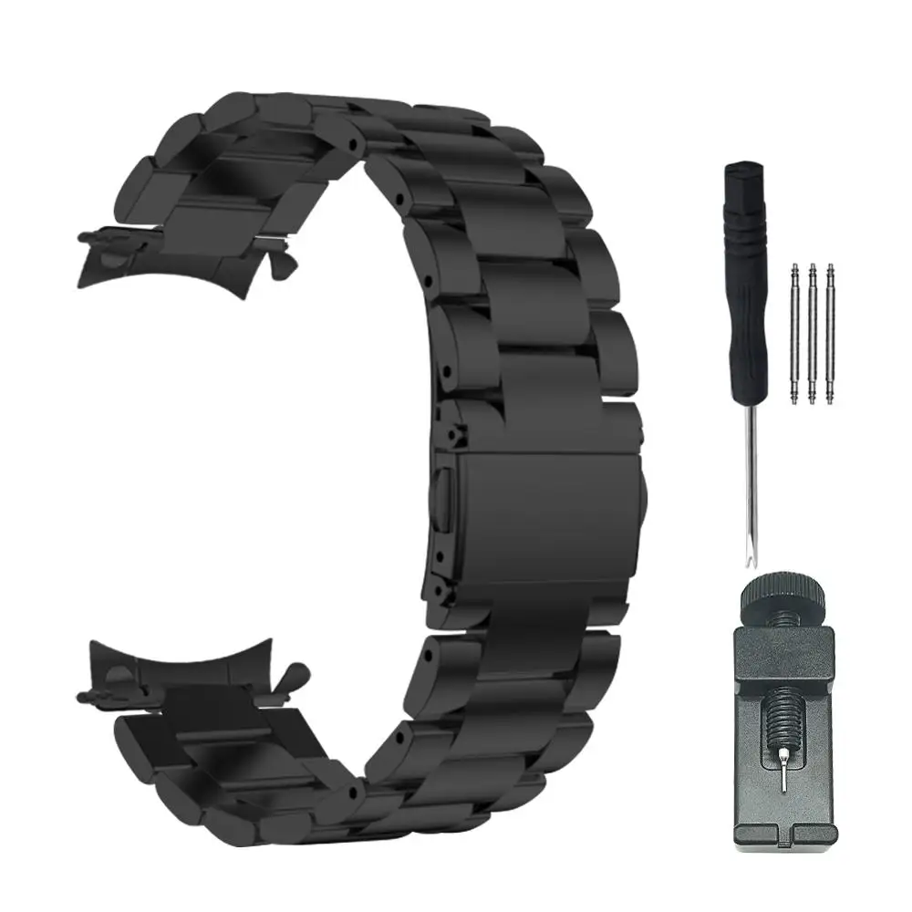 For Samsung Galaxy Watch 46mm Smr800 Curved End Strap Sports Premium Stainless Steel Watchband