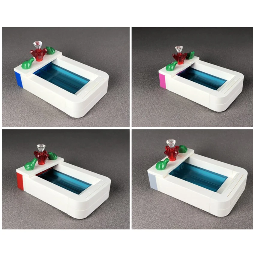 Single Legoeds City Figure Accessories Home Scene Bathroom Bath Tub Building Blocks MOC Brick Children DIY Kit Toy Gift (1)