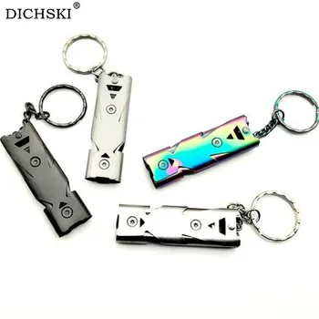 

DICHSKI Double Tube High 150 Decibel Outdoor Survival Whistle Stainless Steel Soccer Football Basketball Hockey Referee Whistle