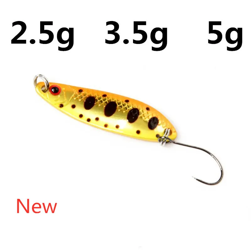 

1pcs 2.5g 3.5g 5g Metal Spinner Spoon Fishing Lure Hard Baits Trout Pike Pesca Peche Treble Hook Tackle Metal Jigging Lure Baits