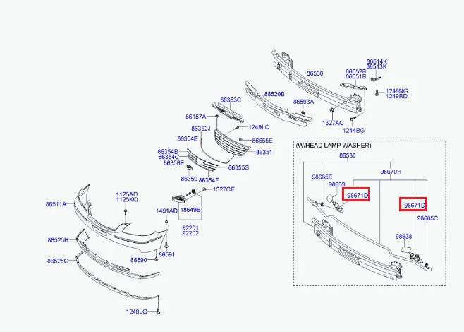 Телескоп UNTT ASSY-HEAD Оригинальная лампа для объектив ночного видения sonata Grandeur TG dusenhalter scheinwerferwauschanlage 986713K000 OVP