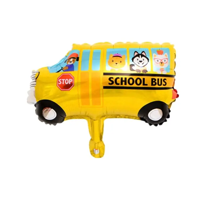 Мини школьный автобус грузовик красный пожарный двигатель самоуплотняющийся воздушный шар из алюминиевой фольги украшения на день рождения подарок на день детей