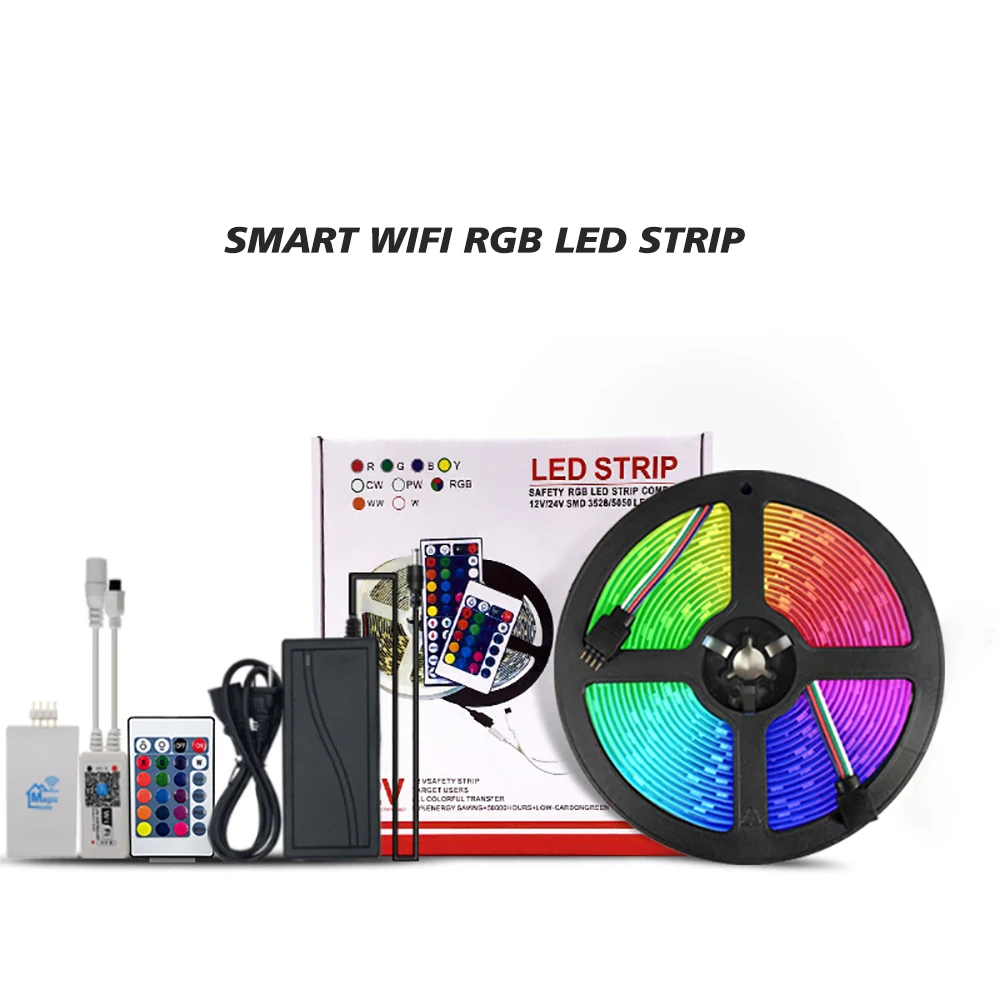 Умный WIFI светодиодный ленточный светильник s 5 м 300 RGB 5050 SMD гибкая лента