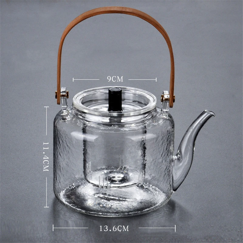 1l 2in1 Steaming And Boiling Glass Teapot Heatresistant Tea Maker