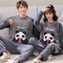 Autumn Winter Women Pajamas Warm Flannel Pajamas Sets Couple Sleepwear Family Pijama Lover Night Men & Women Casual Men Pyjamas