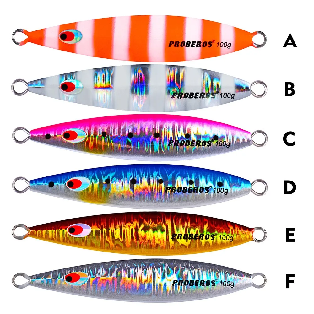 PRO BEROS Metall-Jig ohne Haken, Slow-Cast-Jigging-Löffel, 40G 60G 80G 100G, Künstlicher Uferblei-Metallköder, Meeresangelzubehör – Detail 3
