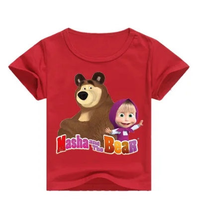 Anime Masha and the Bear cosplay girl boy Tops T shirt child costumes Cotton Summer T Anime Masha and the Bear cosplay girl boy Tops T-shirt child costumes Cotton