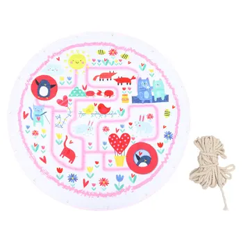 

Creative Kids Climb Mat Practical Round Floor Pad Rug Unique Toy Storage Mat for Living Room Bedroom with Hand Pull Rop (Animal