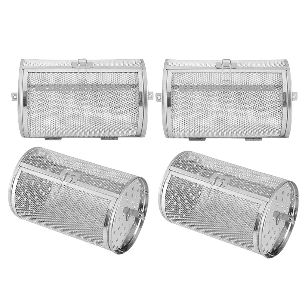 4x Stainless Steel Oven Basket Coffee Beans Baking Rotisserie Grill Cage