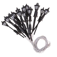 20 Pieces 1:150 Model Railway Train Lamp Post Miniature Garden Landscape Street Lights HO OO Scale LEDs Single Head Decoration 2
