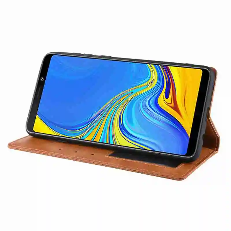 Флип-кейс для samsung Galaxy A9 A7, чехол с магнитной застежкой из искусственной кожи, чехол-кошелек для samsung A9S A750 A6S, сумка для телефона