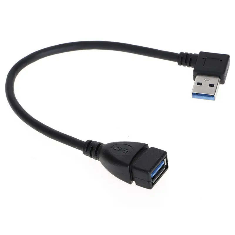 Кабель USB 3,0 с удлинителем «Папа-мама», кабель «вверх»/«вниз»/«вправо»/«влево», 23 см, черный