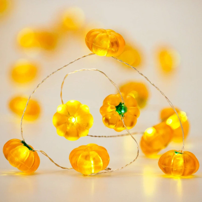 1pc Pumpkin Shape Light String Outdoor LED String Lights Holiday Fairy Garland Party Bedroom Autumn Halloween Decoration