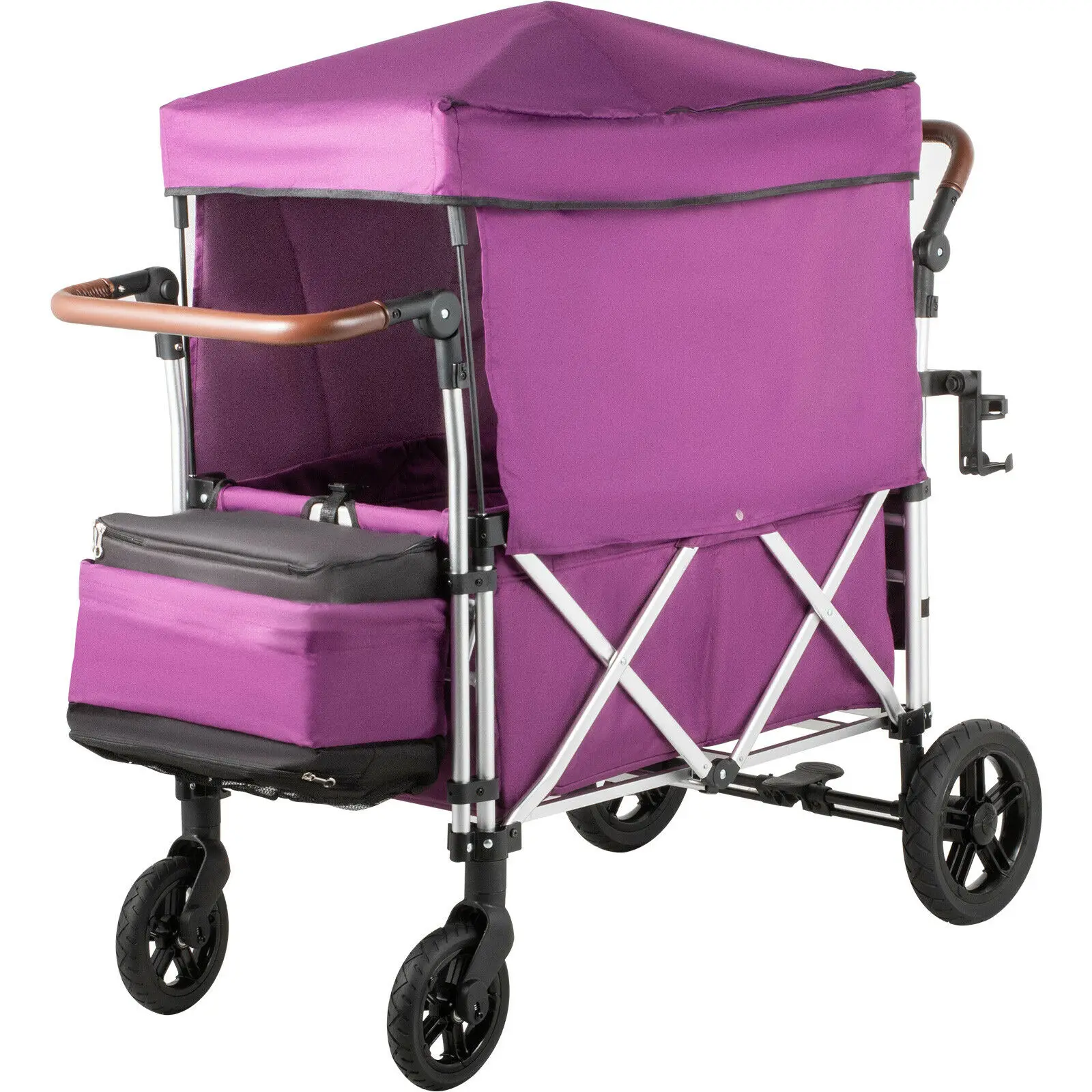 Chariot bébé Pliables Violet avec Toit Poussette Chariot pour Enfant Camping 
