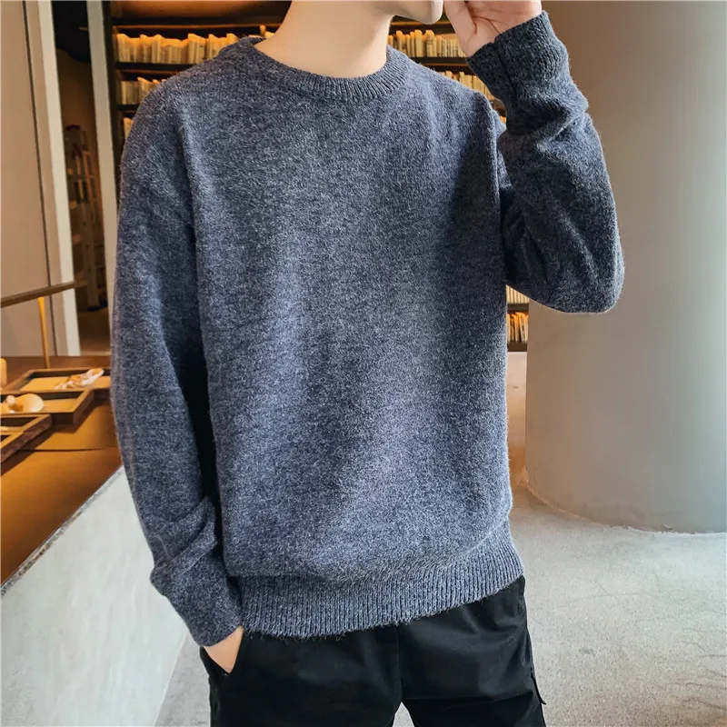 Men Sweater 2019 Winter Trend New Fashion Mens Pullover Sweaters Casual Retro Loose Bottoming Warm Sweater