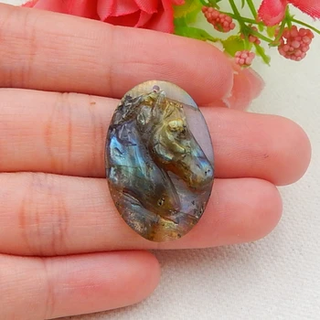 

Natural Carved Labradorite horse Semi-precious stones, Jewelry accessories fashion Pendant,29x19x6mm，4.4g