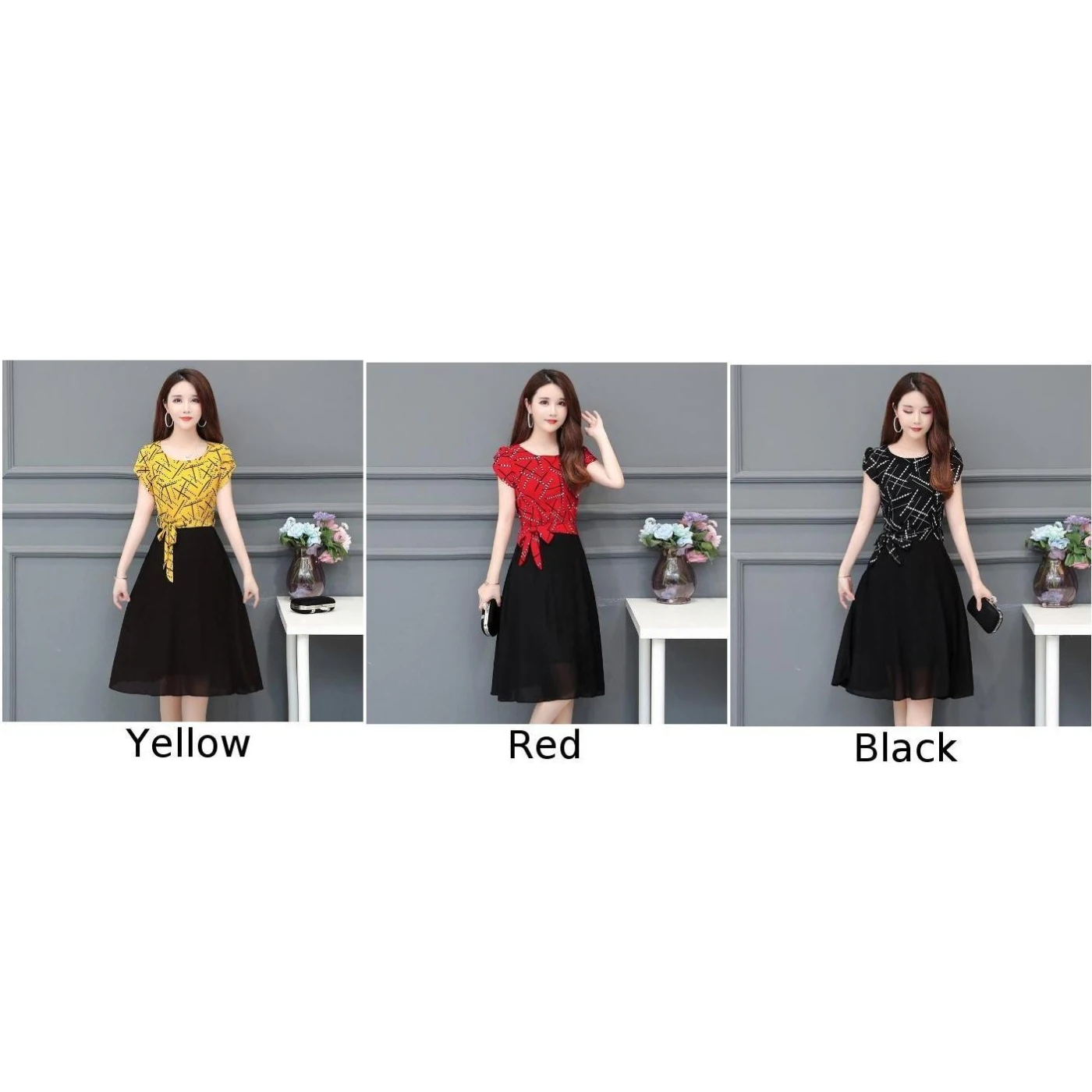 Женские вечерние платья с принтом в стиле ретро Стильные повседневные до колена