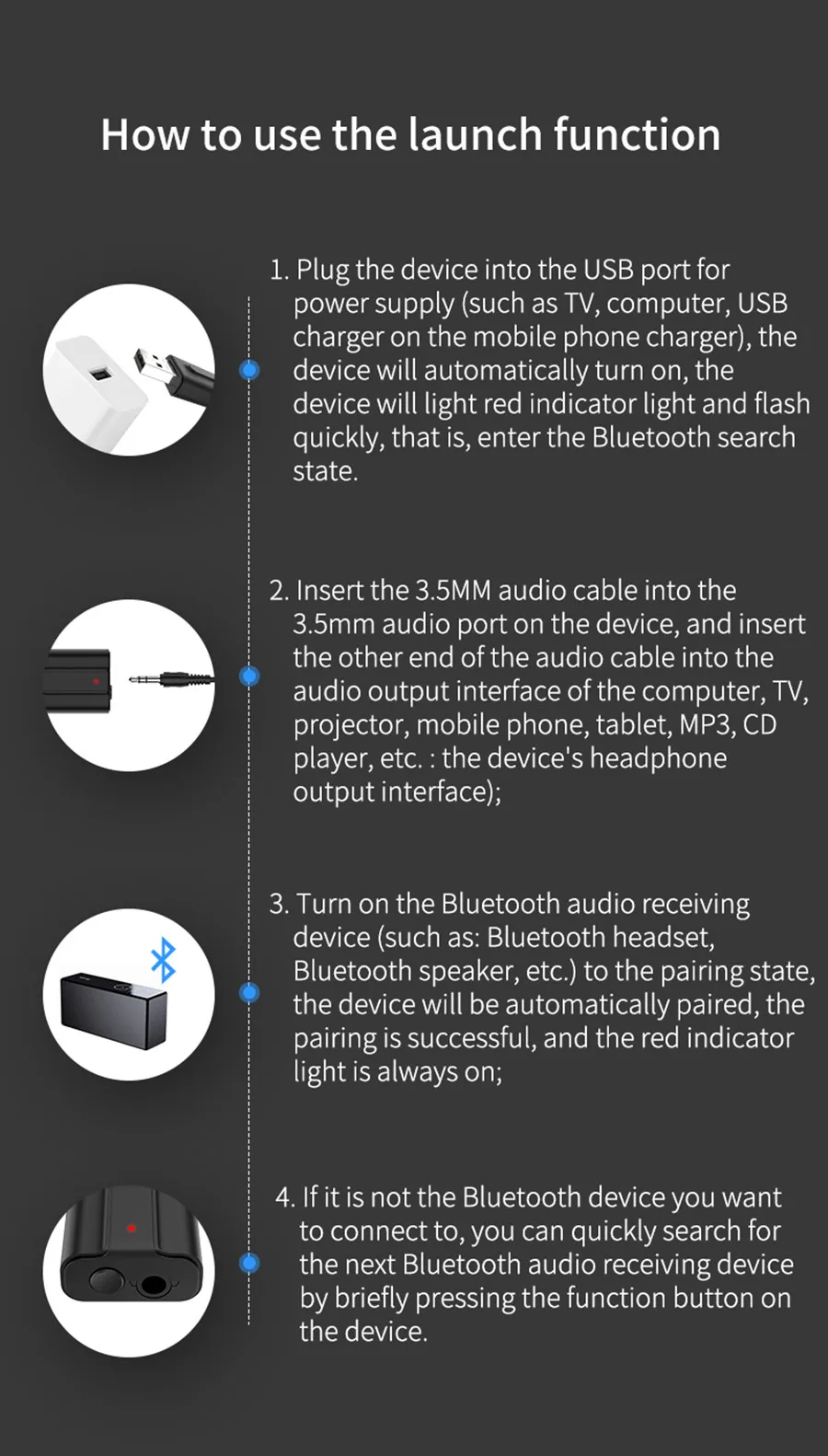 2 в 1 Bluetooth 5,0 аудио приемник передатчик Мини 3,5 мм AUX Jack стерео USB беспроводной адаптер для ТВ ПК автомобильный комплект MP3 наушники
