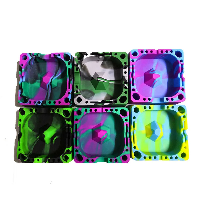 Newly Multifunctional Environmental Protection Silicone Ashtray Square Portable Desktop MK | Дом и сад
